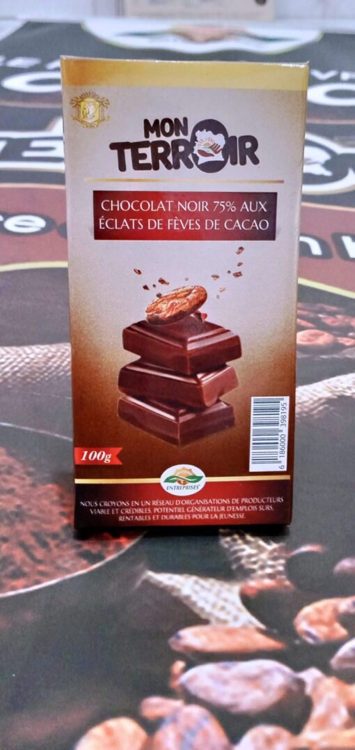 Chocolat Noir 75% aux éclats de Fèves De Cacao
