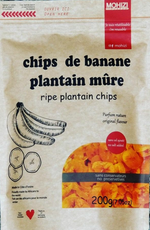 CHIPS DE BANANE PLANTAIN MURES - 200g