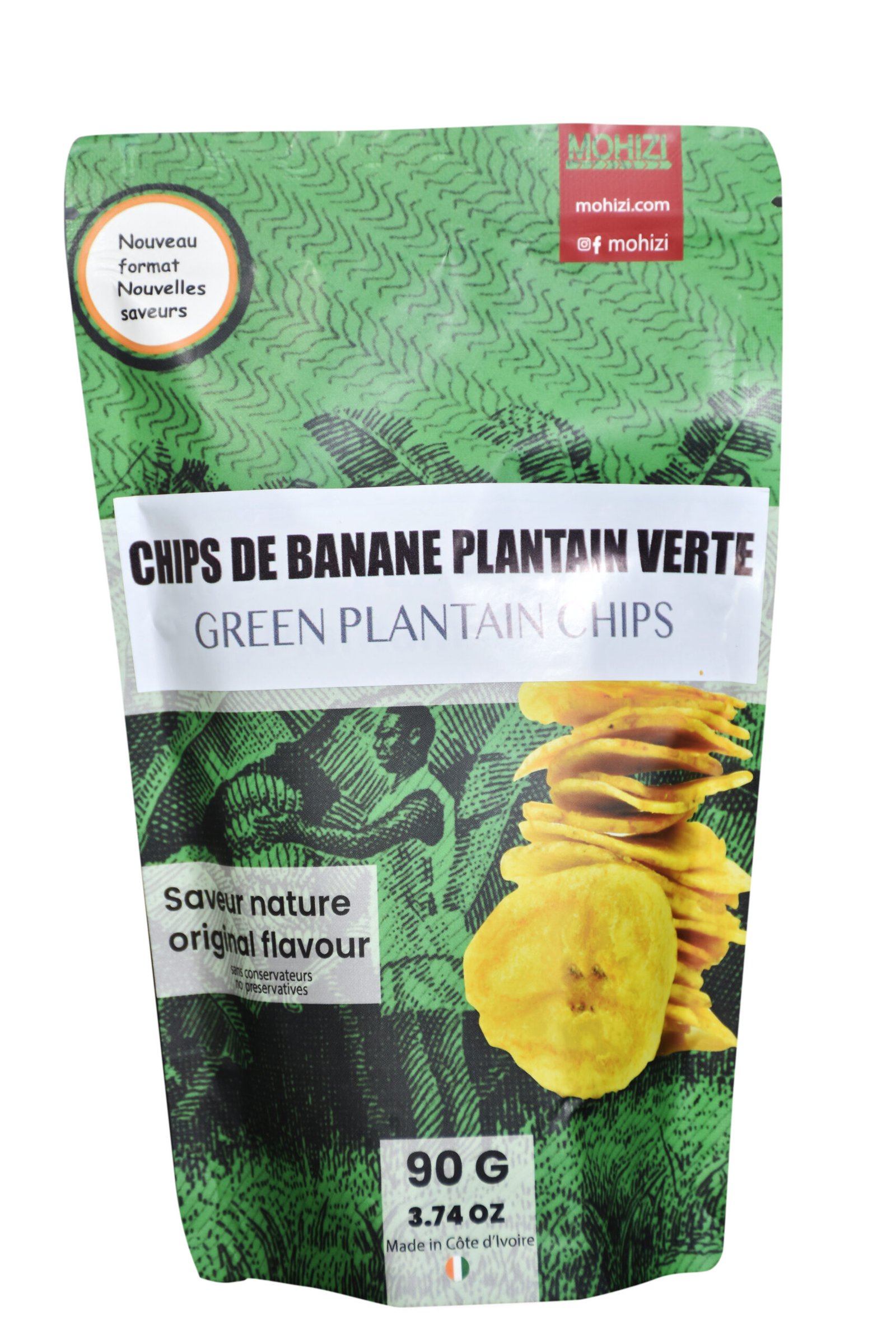 CHIPS DE BANANE PLANTAIN VERTES- 90g